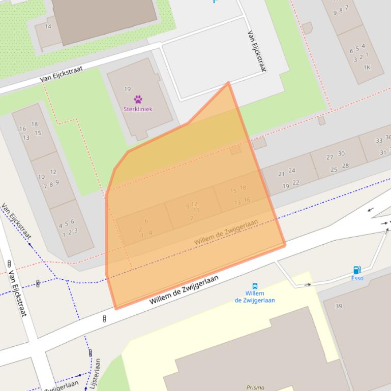 Kaart van postcodegebied 2406HC.