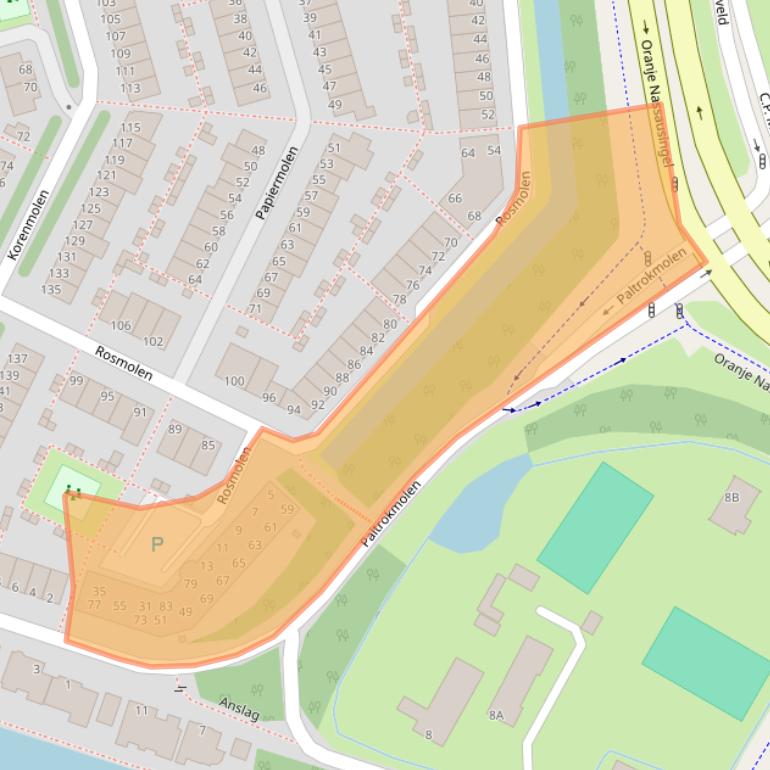 Kaart van postcodegebied 2406JX.