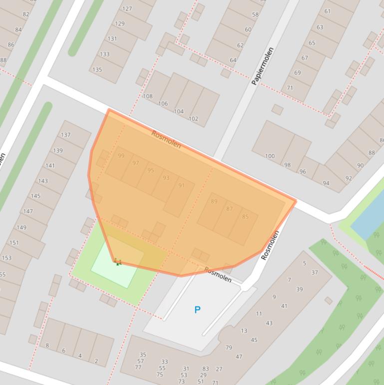 Kaart van postcodegebied 2406JZ.