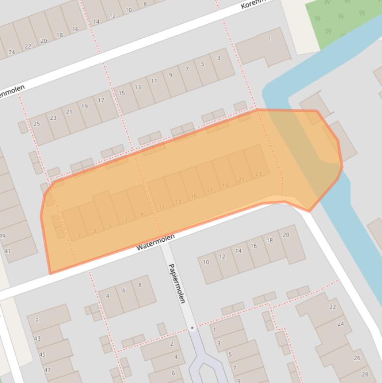 Kaart van postcodegebied 2406KJ.