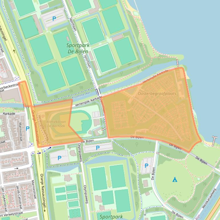 Kaart van postcodegebied 2406LB.