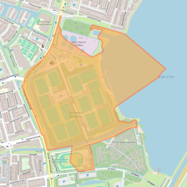 Kaart van postcodegebied 2406LD.