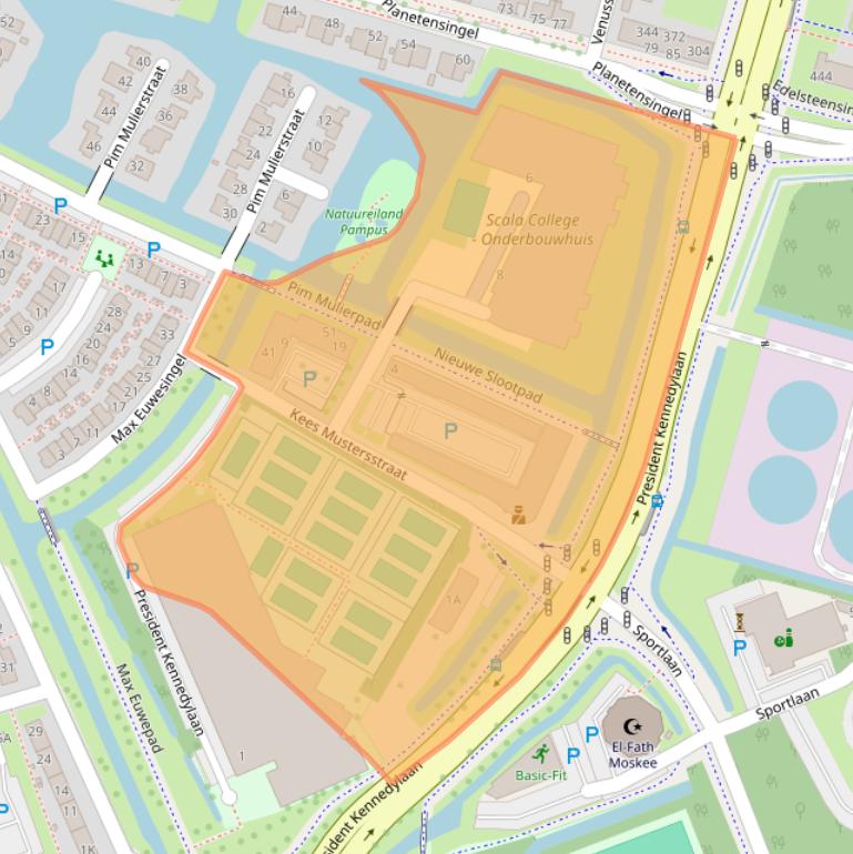 Kaart van postcodegebied 2406LK.