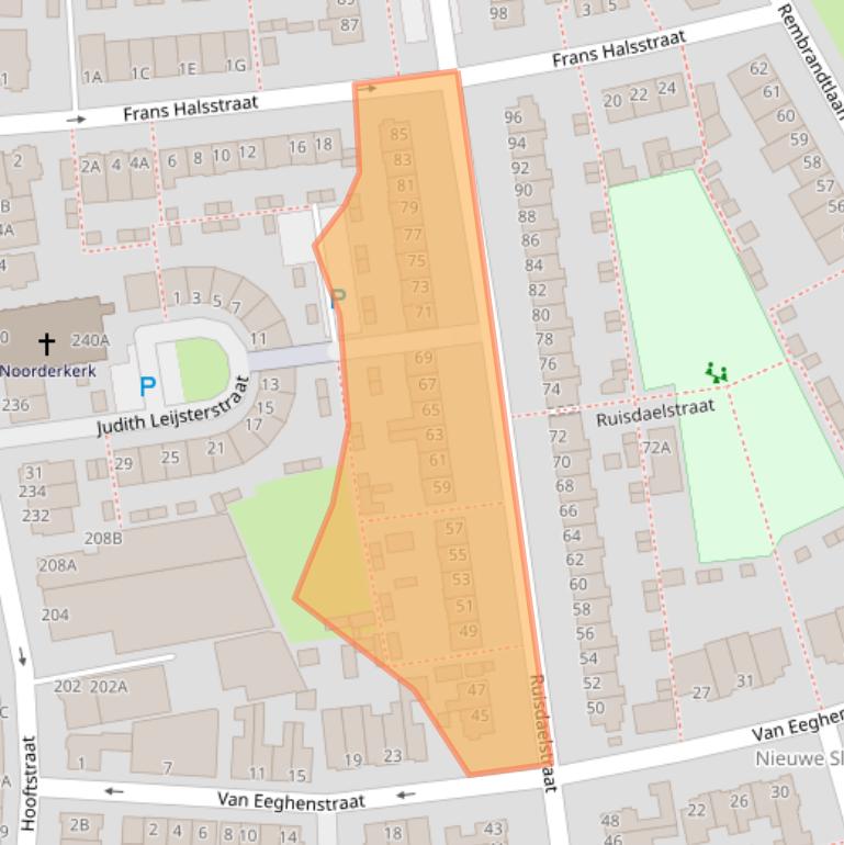 Kaart van postcodegebied 2406TC.