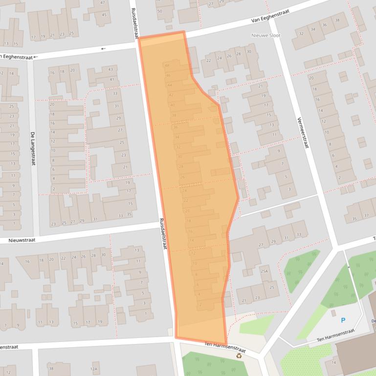 Kaart van postcodegebied 2406TE.