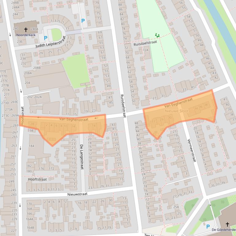 Kaart van postcodegebied 2406TK.