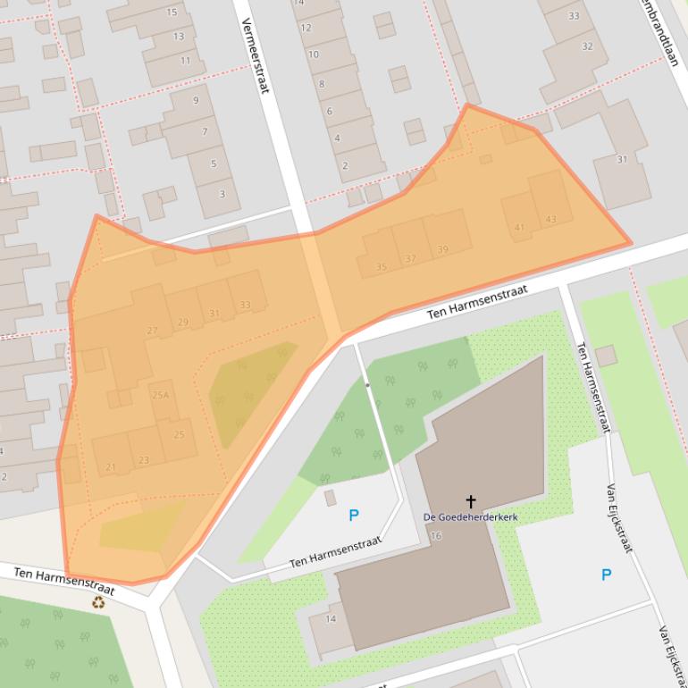 Kaart van postcodegebied 2406TT.