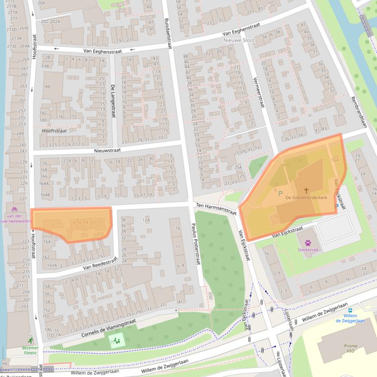 Kaart van postcodegebied 2406TV.