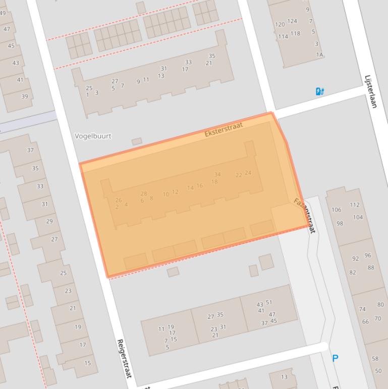 Kaart van postcodegebied 2406VH.