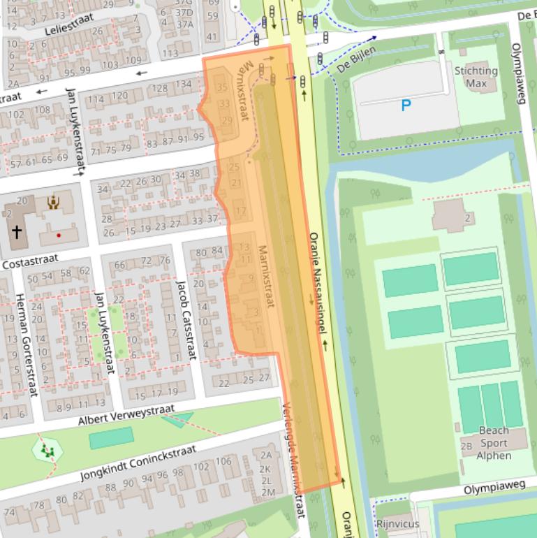 Kaart van postcodegebied 2406VP.