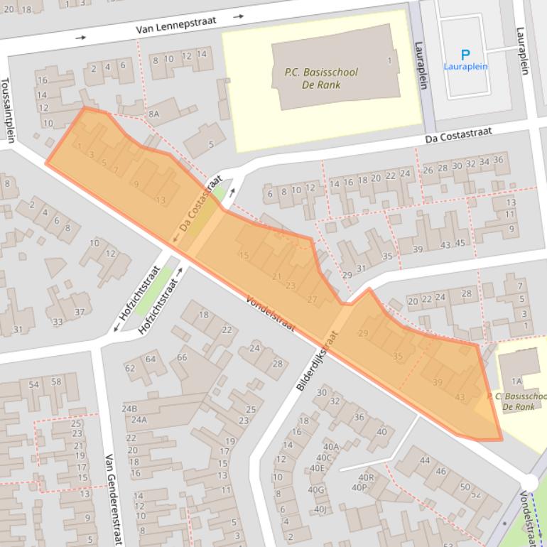 Kaart van postcodegebied 2406XG.