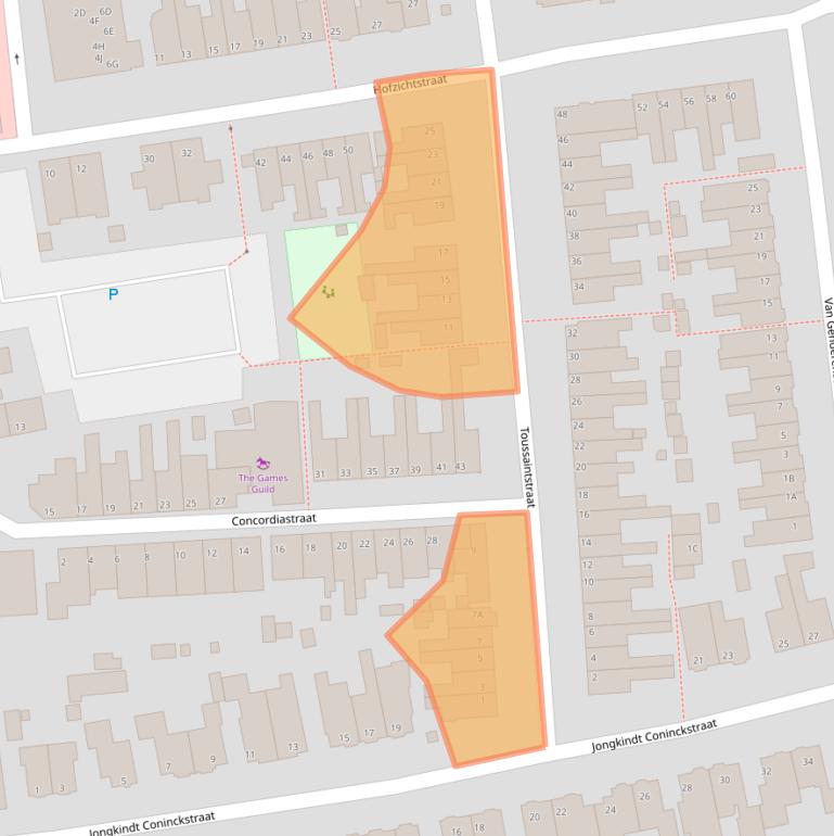 Kaart van postcodegebied 2406XM.