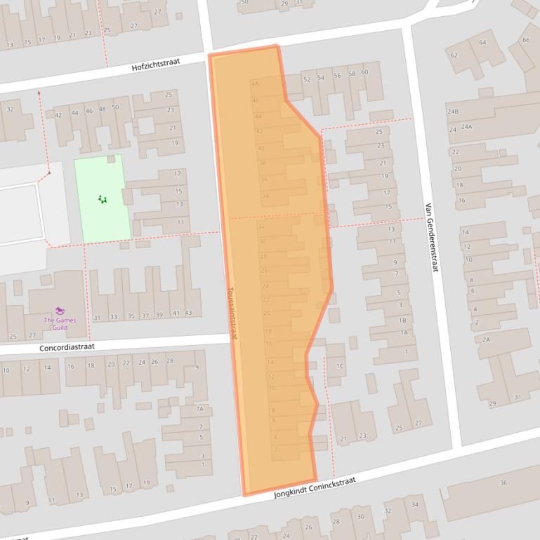 Kaart van postcodegebied 2406XP.