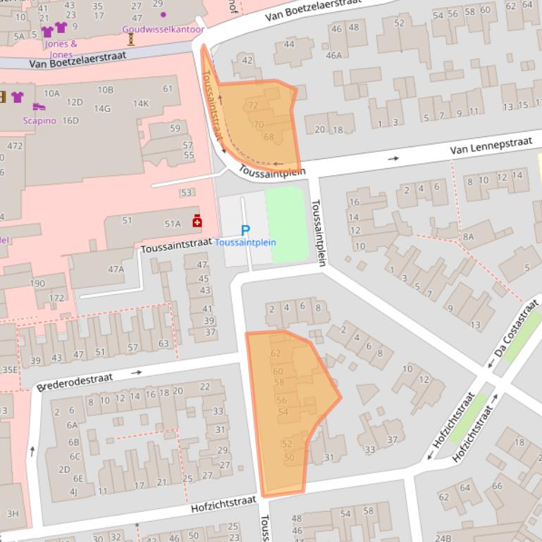 Kaart van postcodegebied 2406XR.