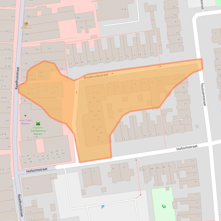 Kaart van postcodegebied 2406XS.