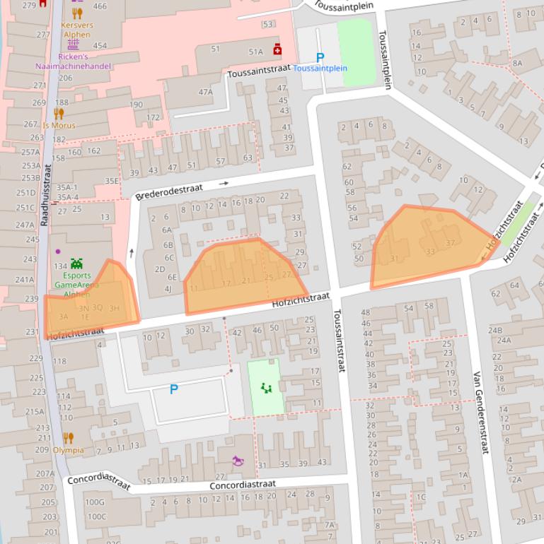 Kaart van postcodegebied 2406XT.