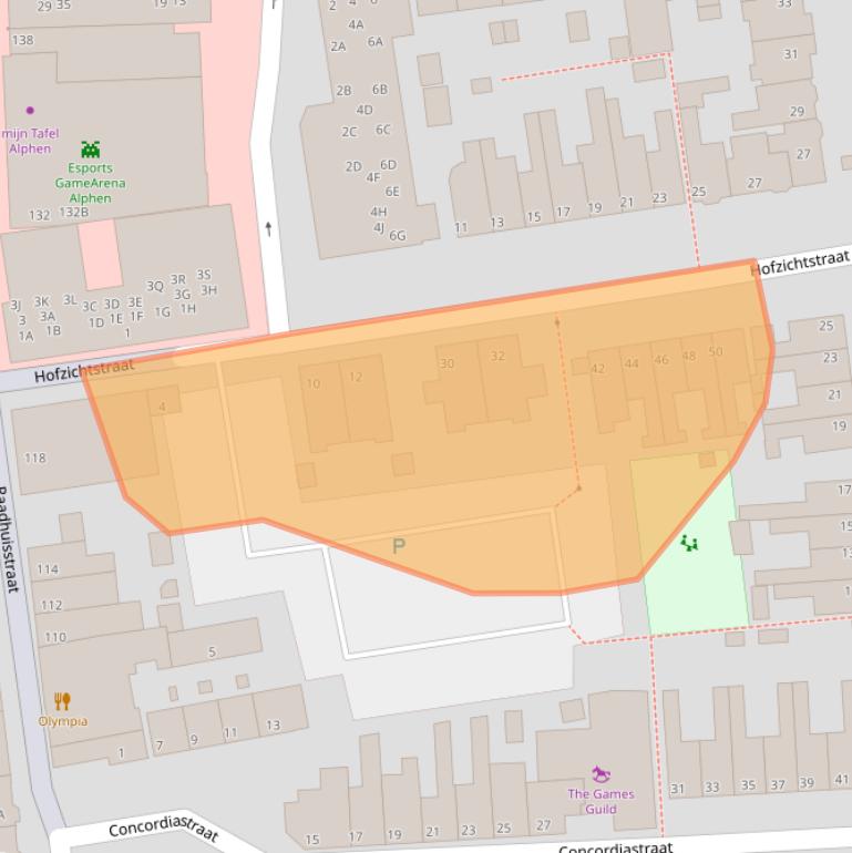 Kaart van postcodegebied 2406XV.