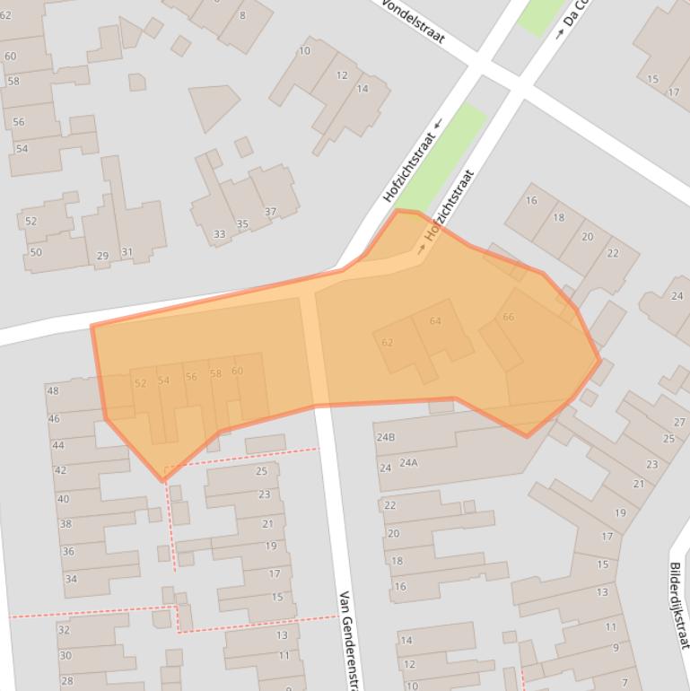 Kaart van postcodegebied 2406XW.