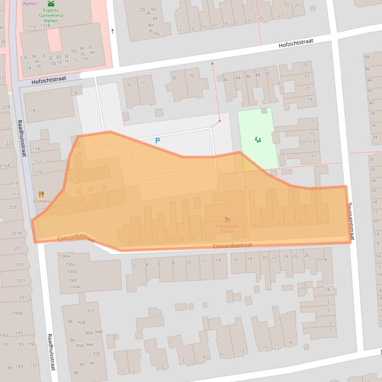 Kaart van postcodegebied 2406XX.