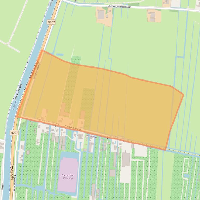 Kaart van postcodegebied 2407AA.