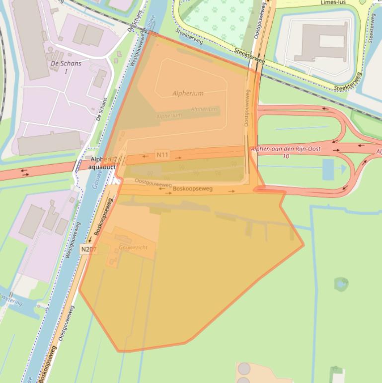 Kaart van postcodegebied 2407AC.
