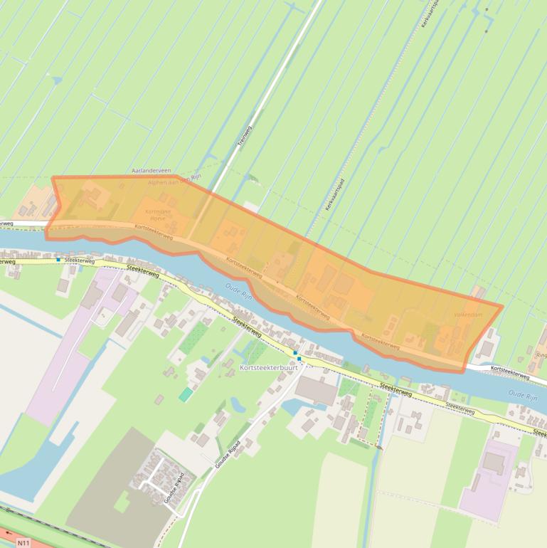 Kaart van postcodegebied 2407AH.