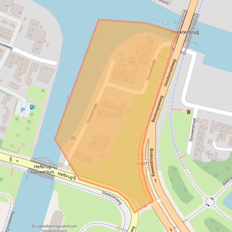 Kaart van postcodegebied 2407BA.