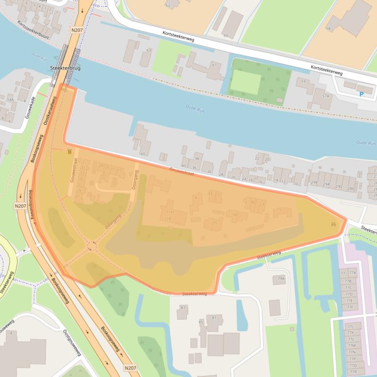 Kaart van postcodegebied 2407BB.