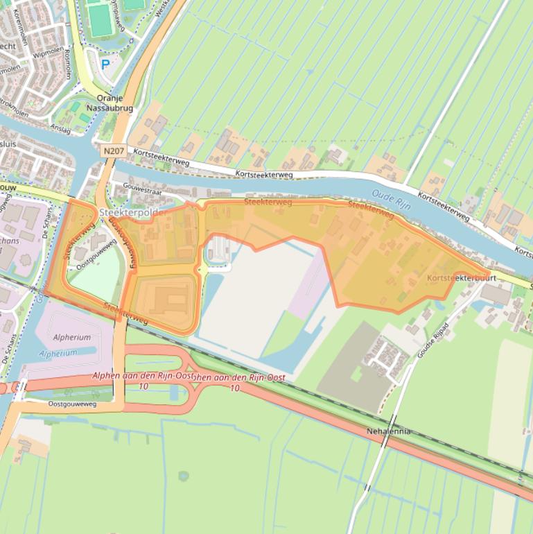 Kaart van postcodegebied 2407BE.
