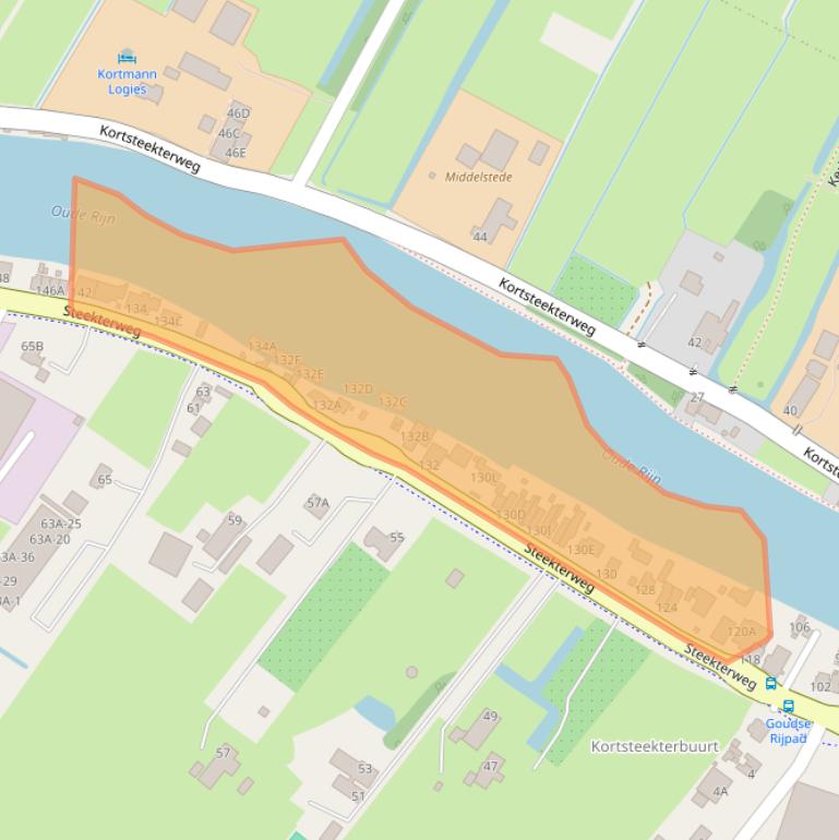 Kaart van postcodegebied 2407BJ.