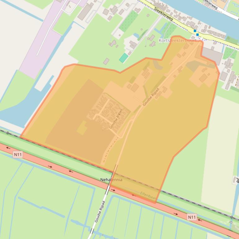 Kaart van postcodegebied 2407BN.