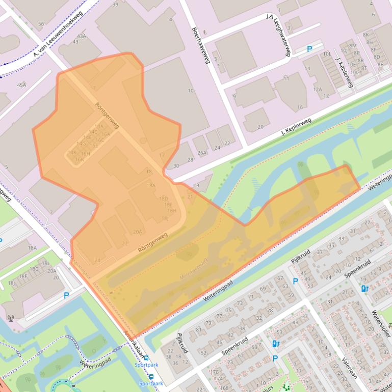 Kaart van postcodegebied 2408AB.