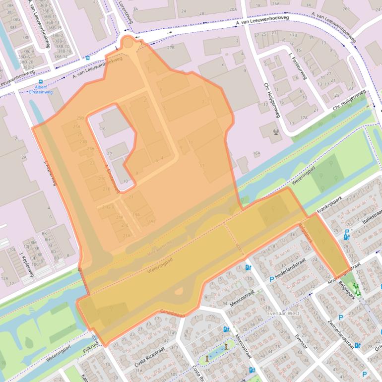 Kaart van postcodegebied 2408AP.