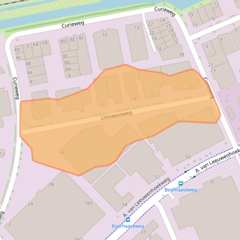 Kaart van postcodegebied 2408BX.