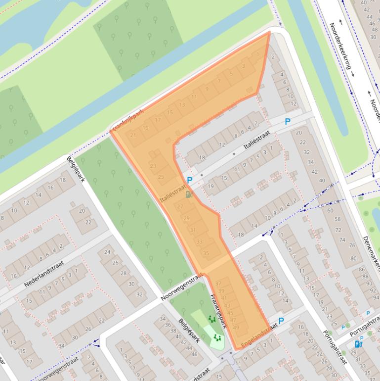 Kaart van postcodegebied 2408CC.