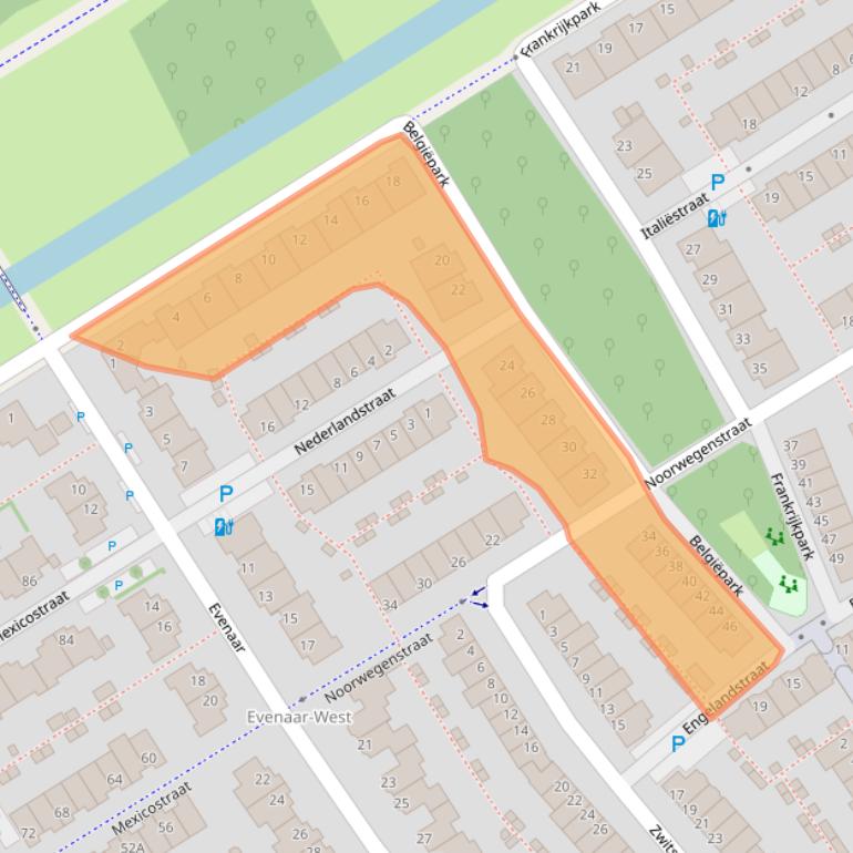 Kaart van postcodegebied 2408CS.