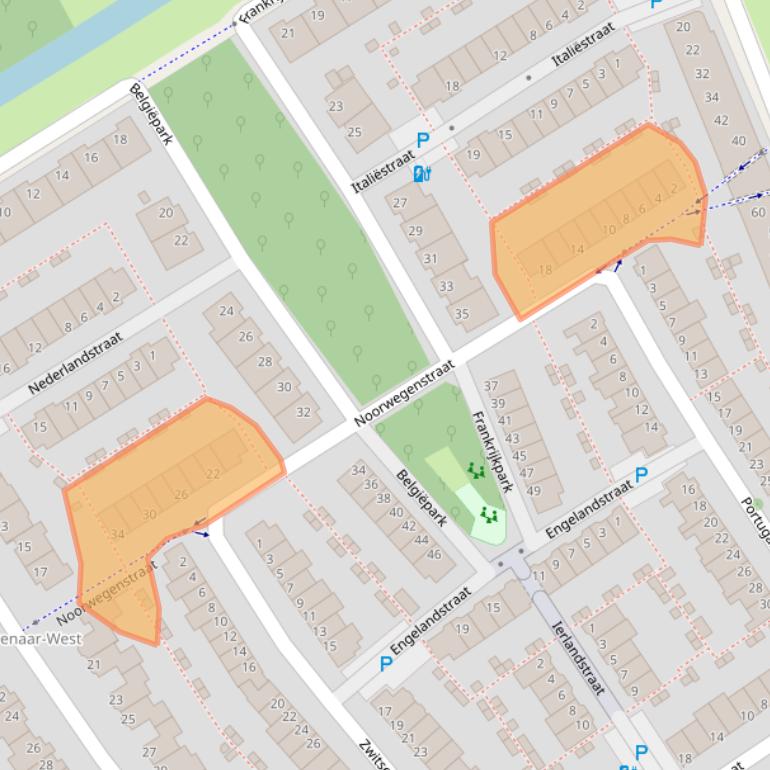 Kaart van postcodegebied 2408CT.