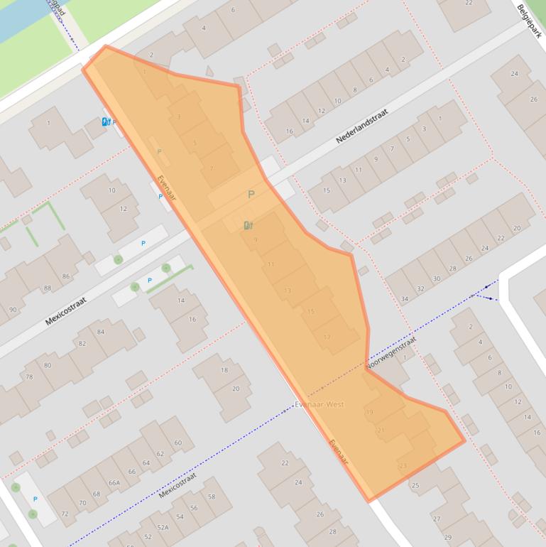 Kaart van postcodegebied 2408CW.