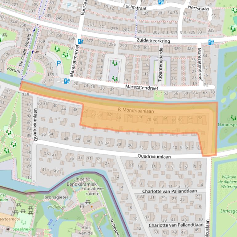 Kaart van postcodegebied 2408DJ.