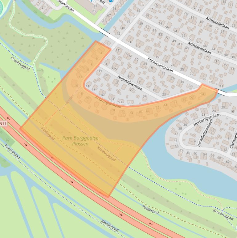 Kaart van postcodegebied 2408DW.