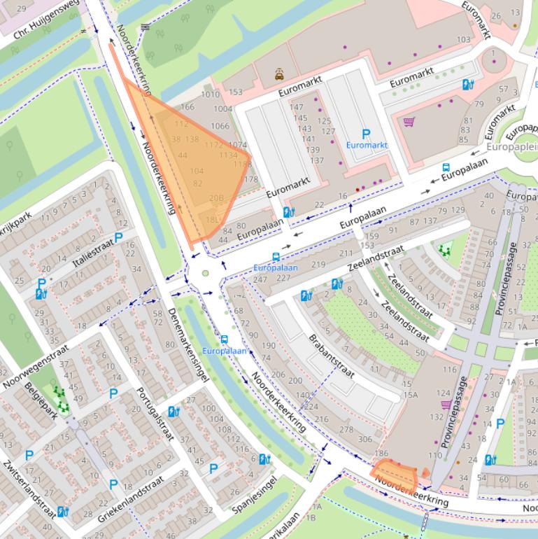 Kaart van postcodegebied 2408GZ.