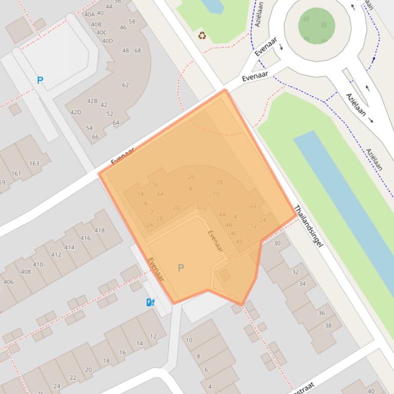 Kaart van postcodegebied 2408HN.