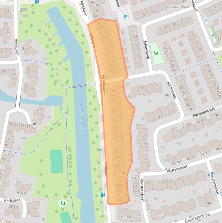 Kaart van postcodegebied 2408HS.