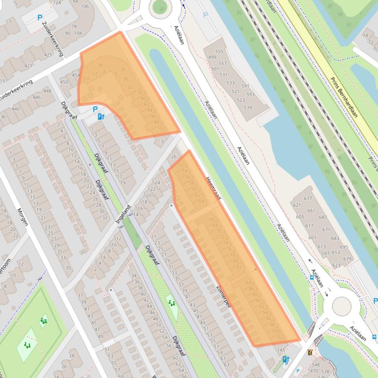 Kaart van postcodegebied 2408HW.