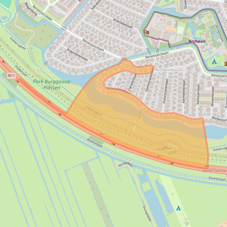Kaart van postcodegebied 2408KA.