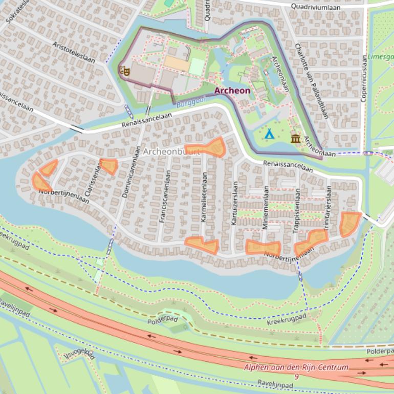 Kaart van postcodegebied 2408KC.