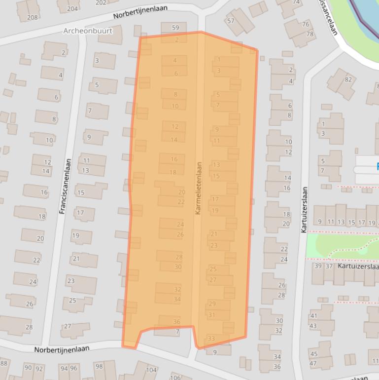 Kaart van postcodegebied 2408KD.