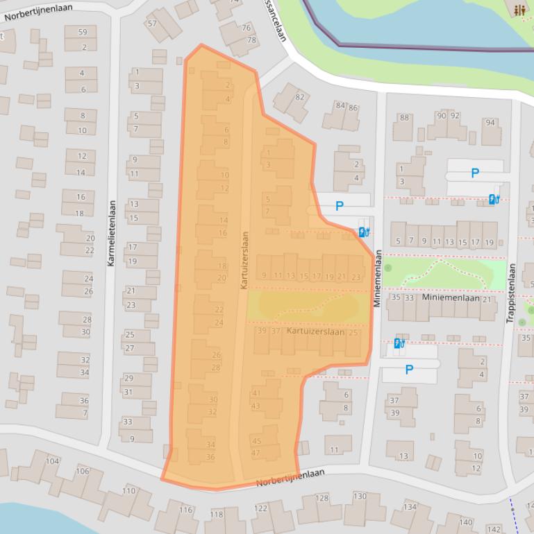 Kaart van postcodegebied 2408KJ.