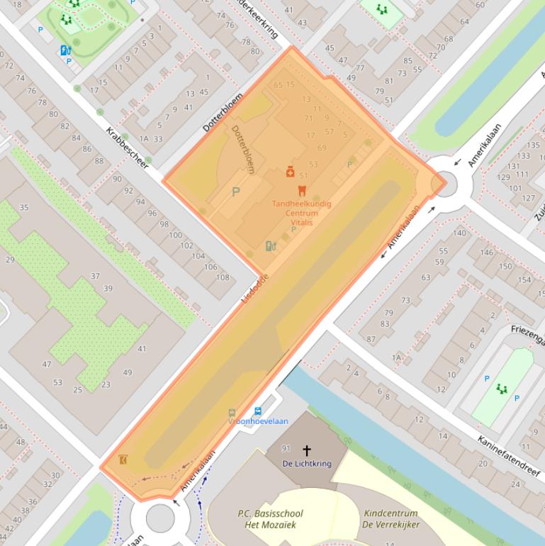 Kaart van postcodegebied 2408LA.