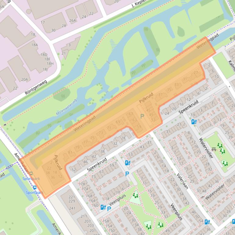 Kaart van postcodegebied 2408LJ.